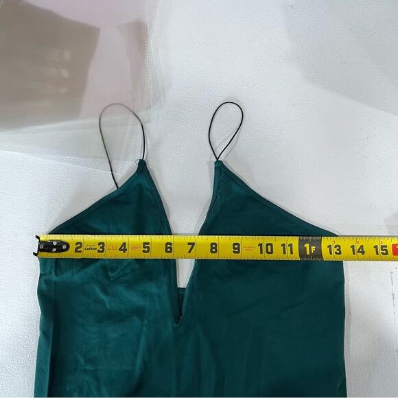 Intimately Free People Blue Green Bodycon Mini Plunge Dress Skinny Strap - Picture 5 of 6